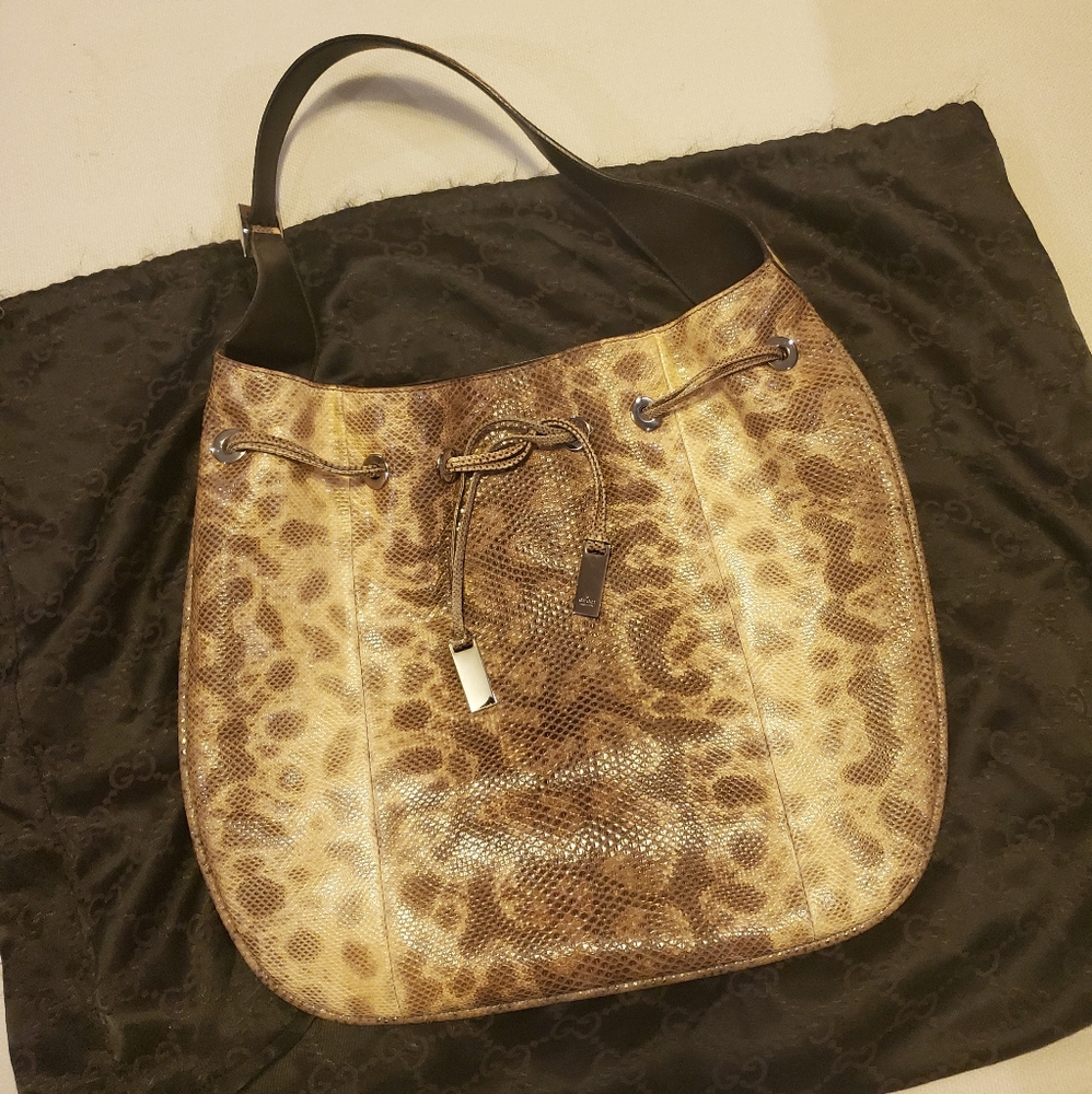 Gucci python shoulder bag
